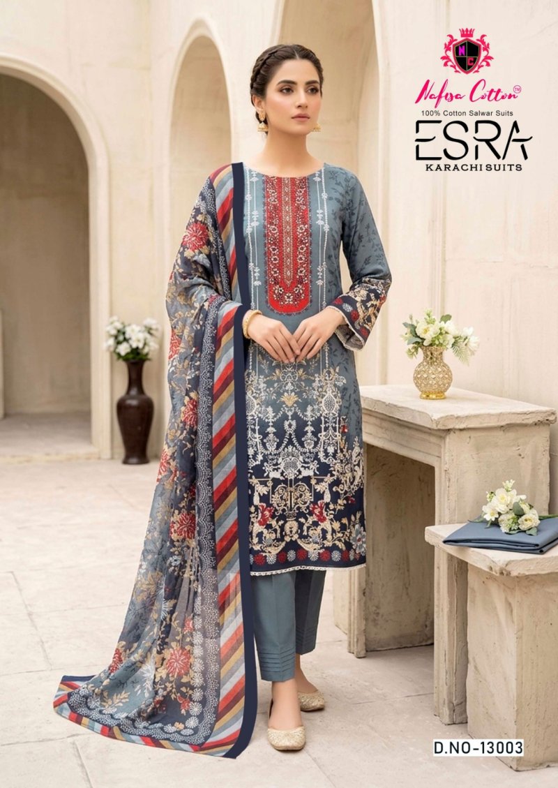 Esra vol 13 By Nafisa Indo Cotton Printed Karachi Dress Material